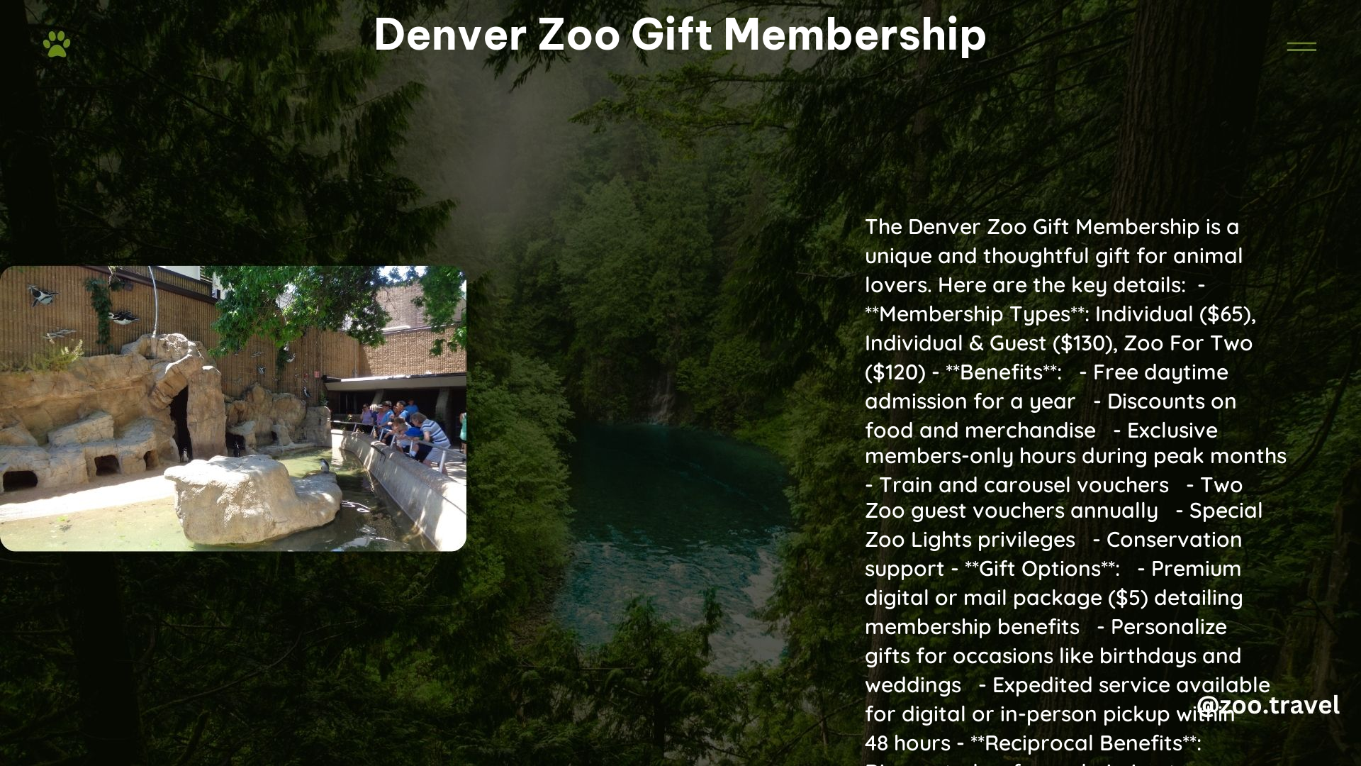 Denver Zoo Gift Membership