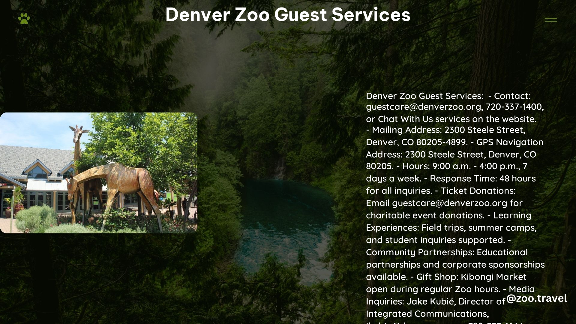 Denver Zoo Guest Services