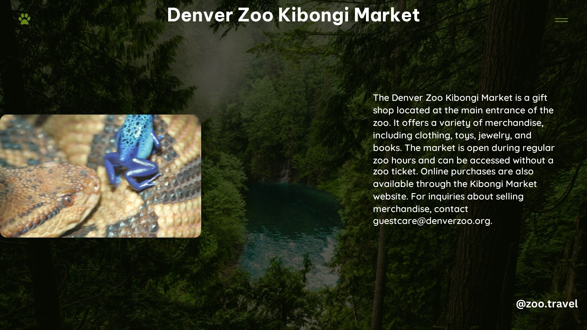 Denver Zoo Kibongi Market