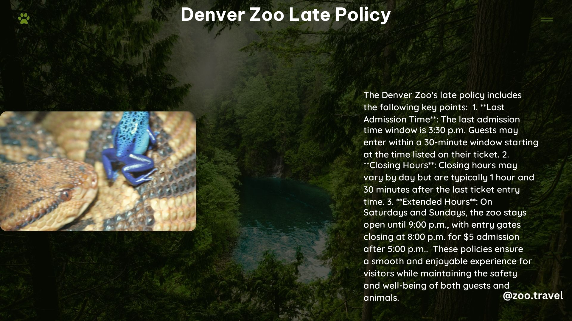 Denver Zoo Late Policy