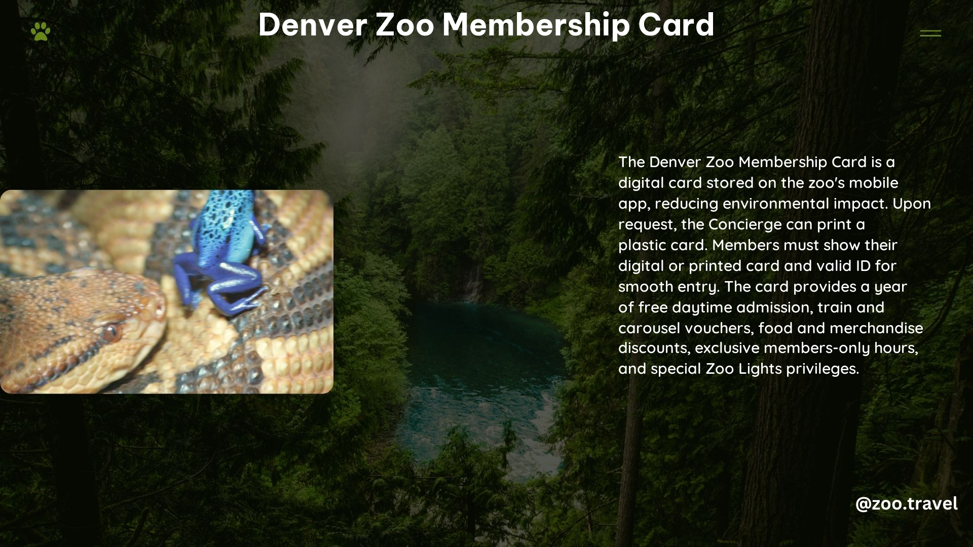 Denver Zoo Membership Card