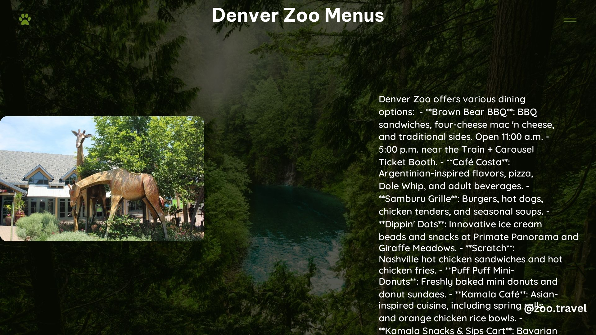 Denver Zoo Menus