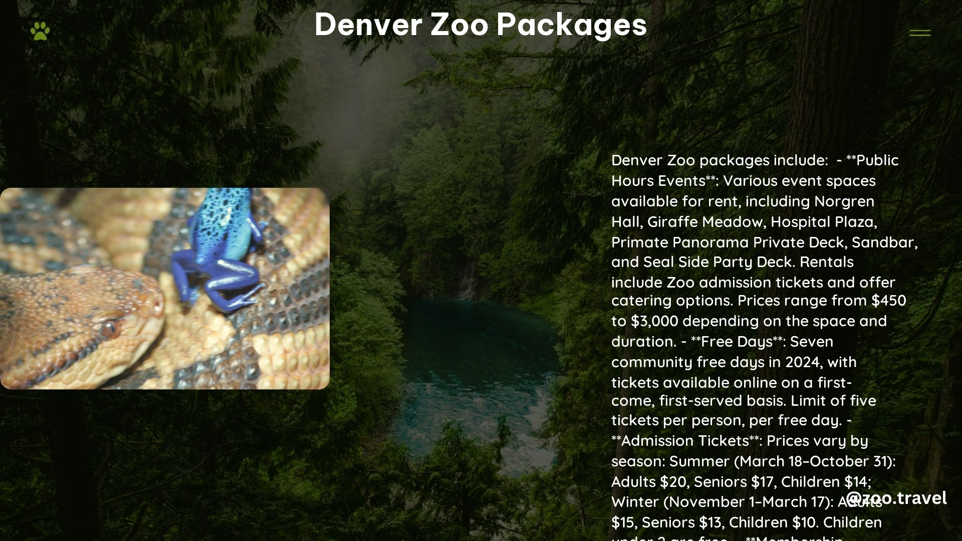 Denver Zoo Packages