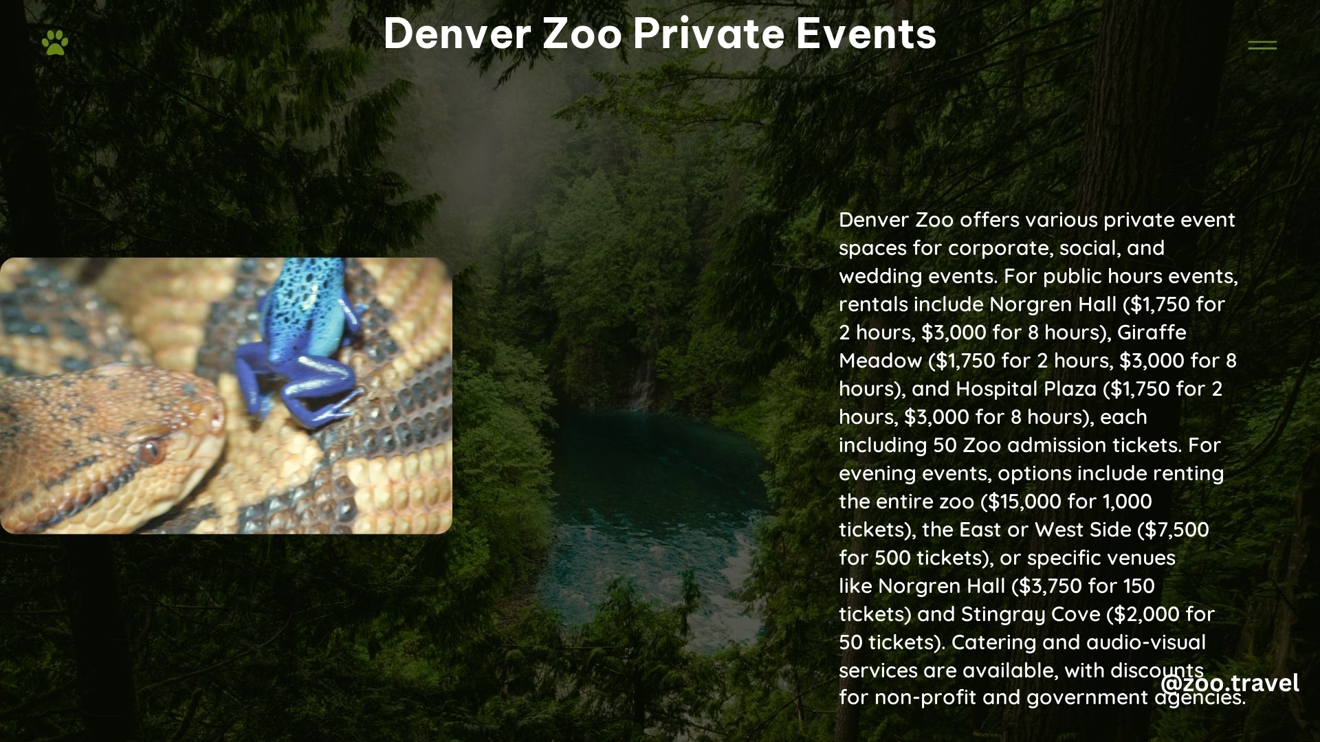 Denver Zoo Private Events