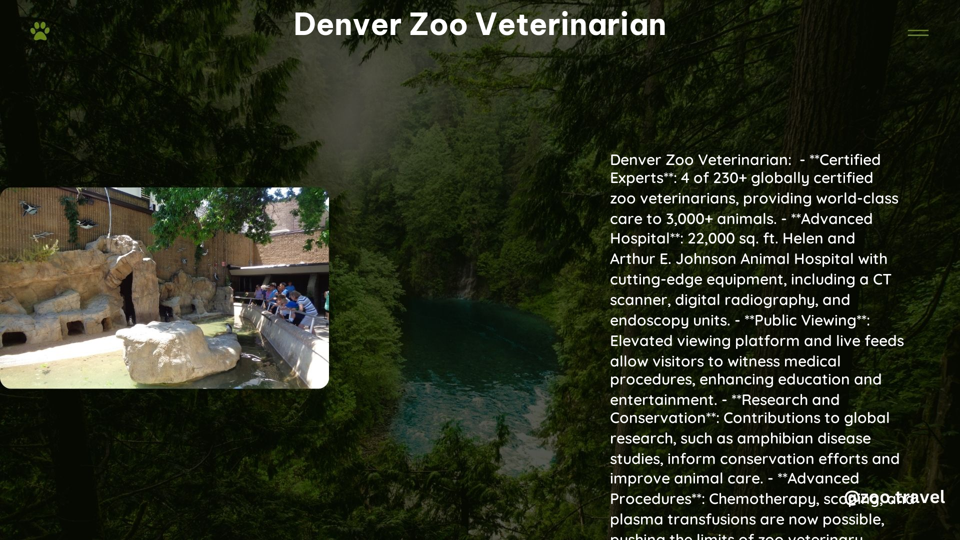 Denver Zoo Veterinarian