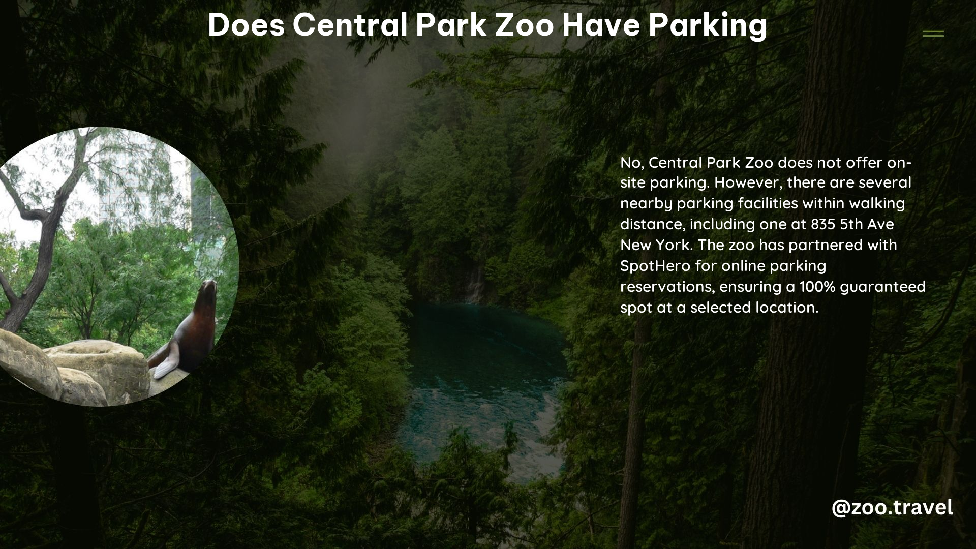 Does Central Park Zoo Have Parking