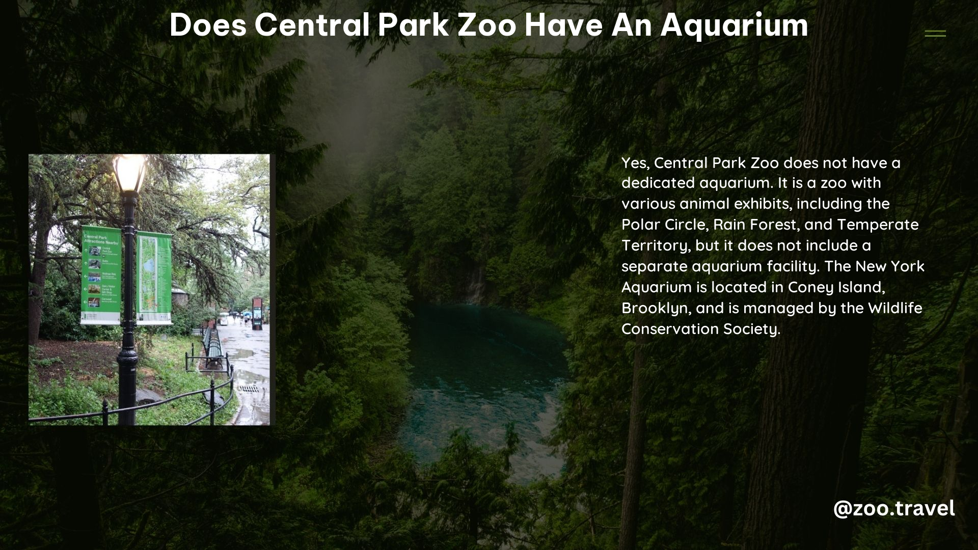 Does Central Park Zoo Have an Aquarium