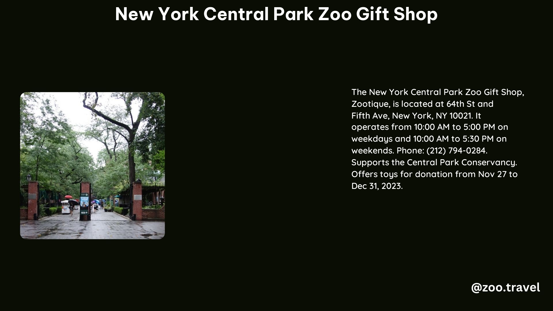 New York Central Park Zoo Gift Shop