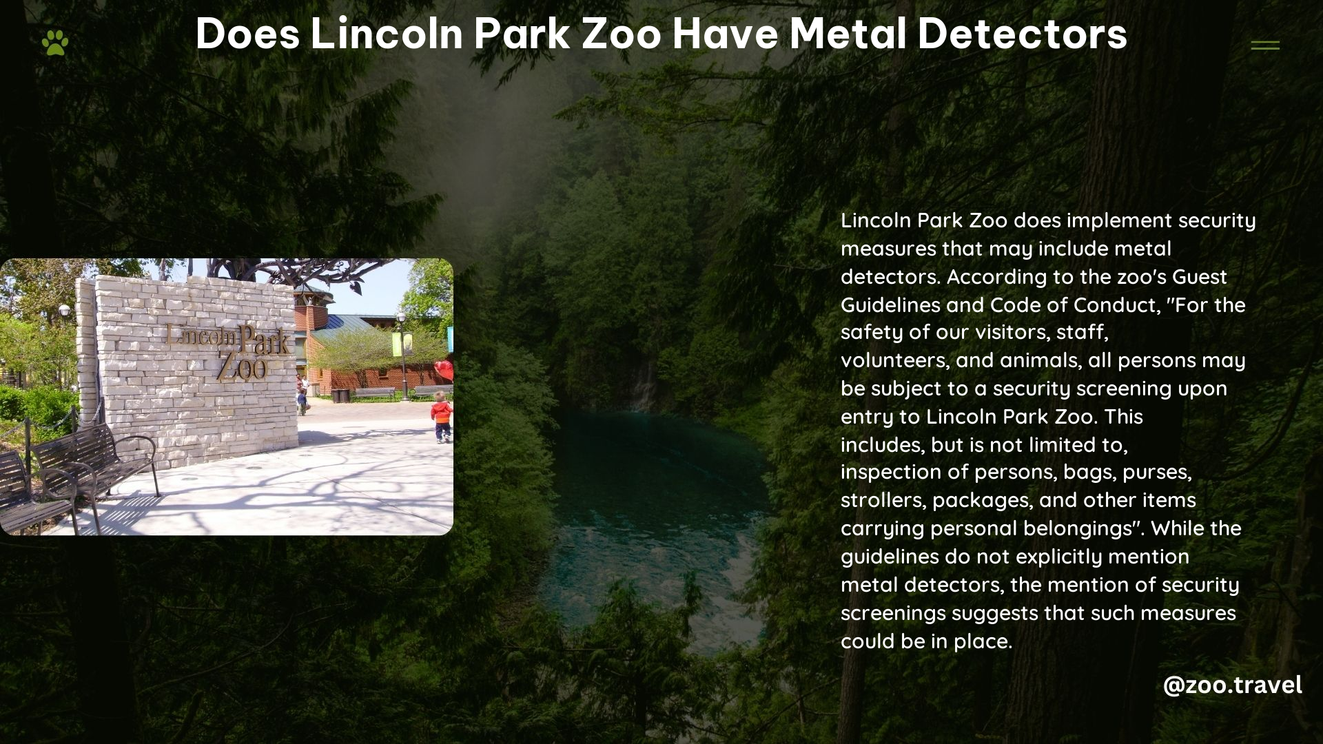 does lincoln park zoo have metal detectors