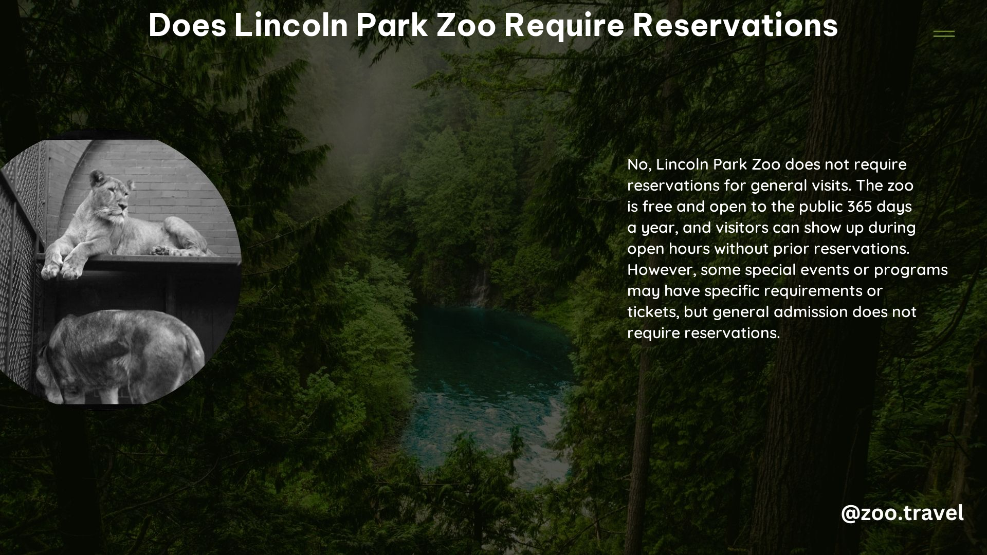 does lincoln park zoo require reservations