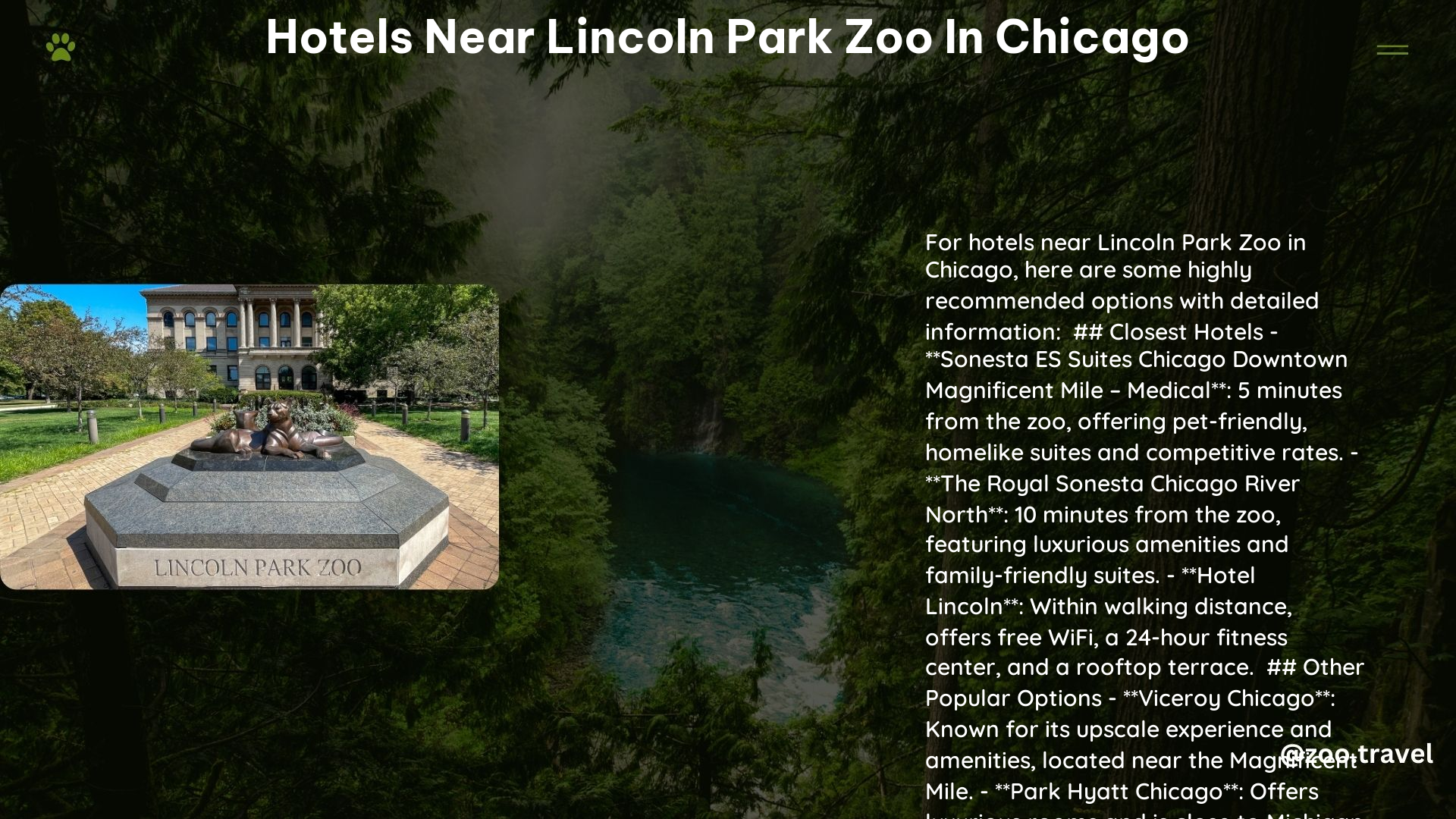 hotels near lincoln park zoo in chicago