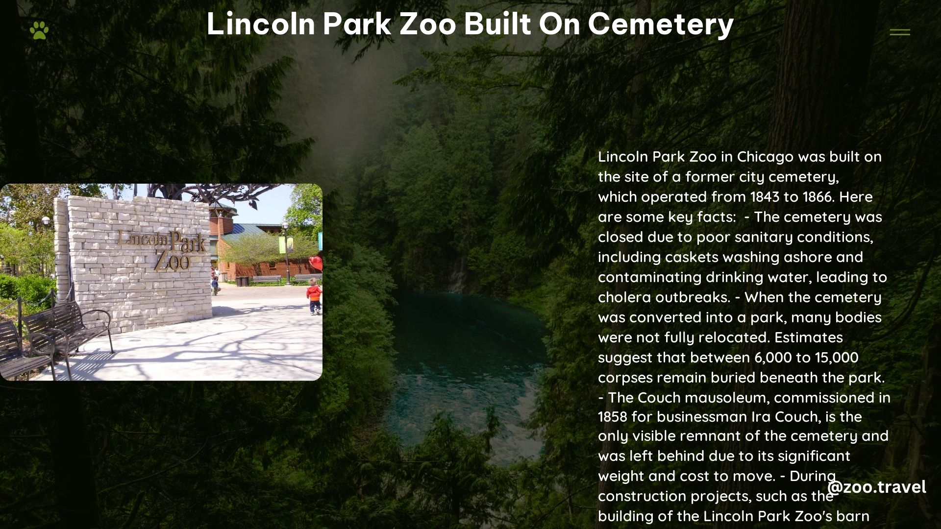 lincoln park zoo built on cemetery