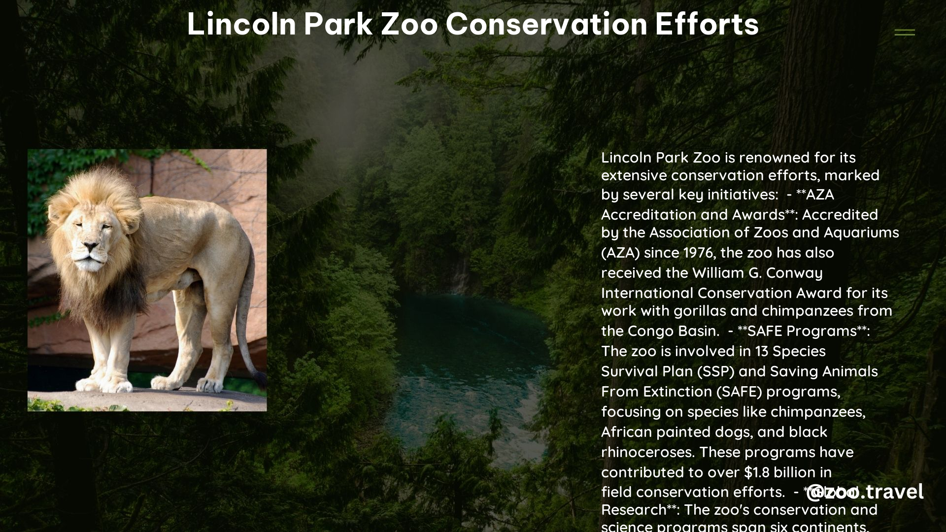 lincoln park zoo conservation efforts