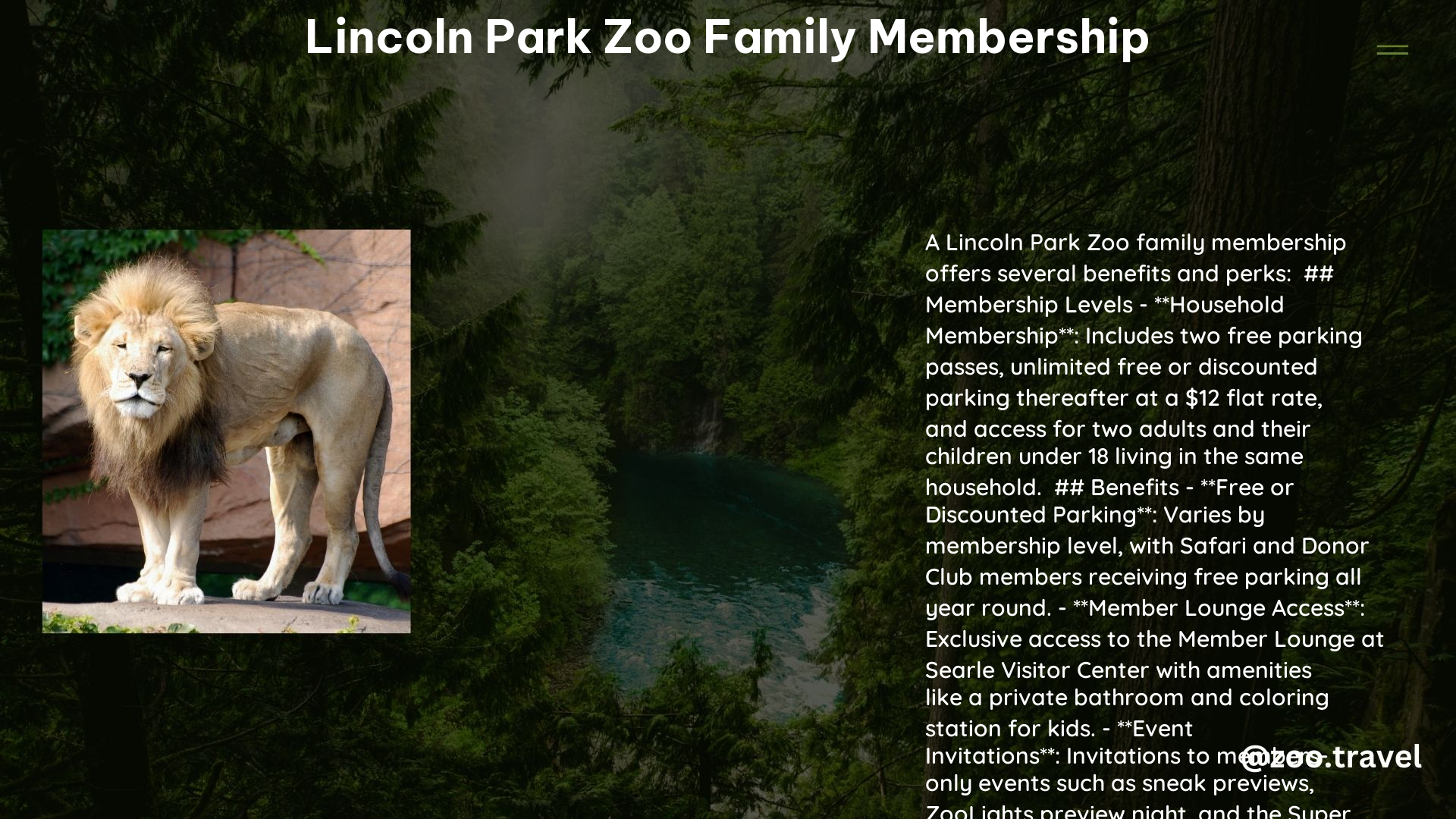 lincoln park zoo family membership