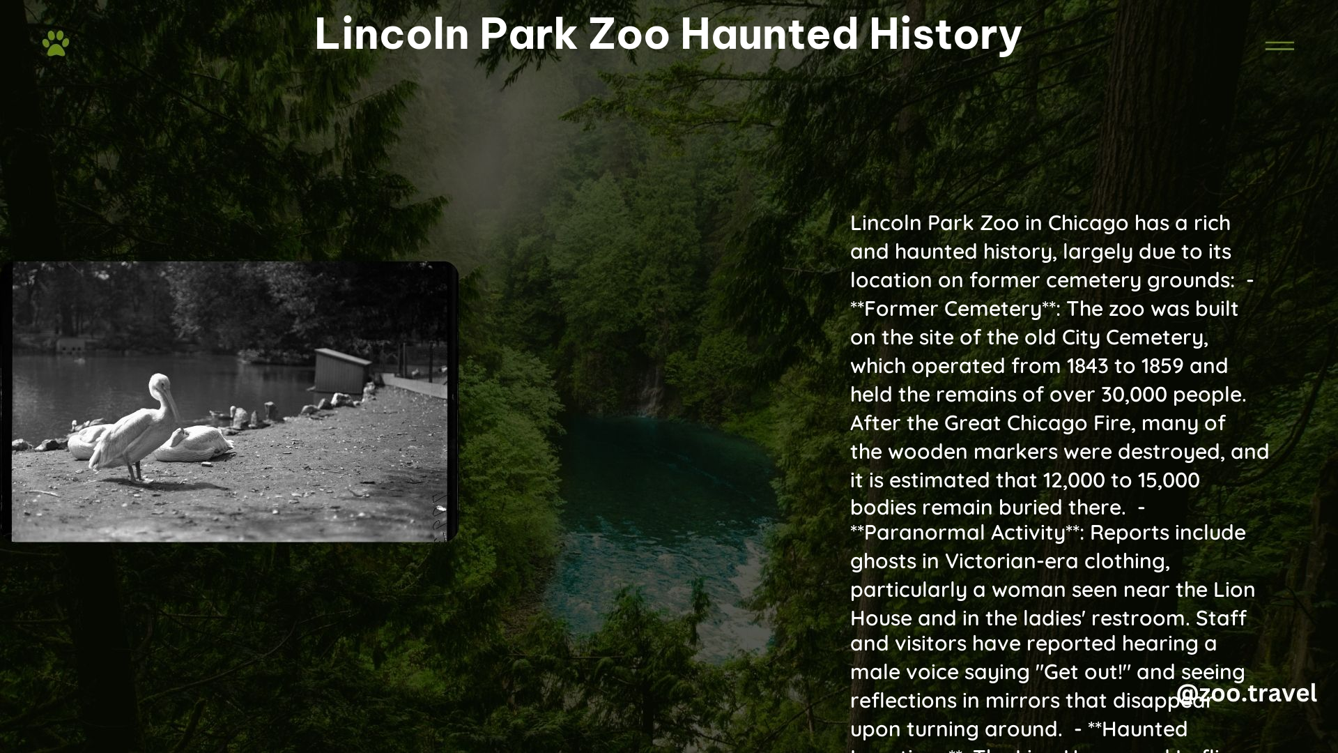 lincoln park zoo haunted history