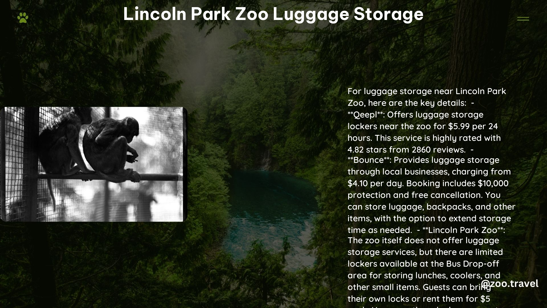 lincoln park zoo luggage storage