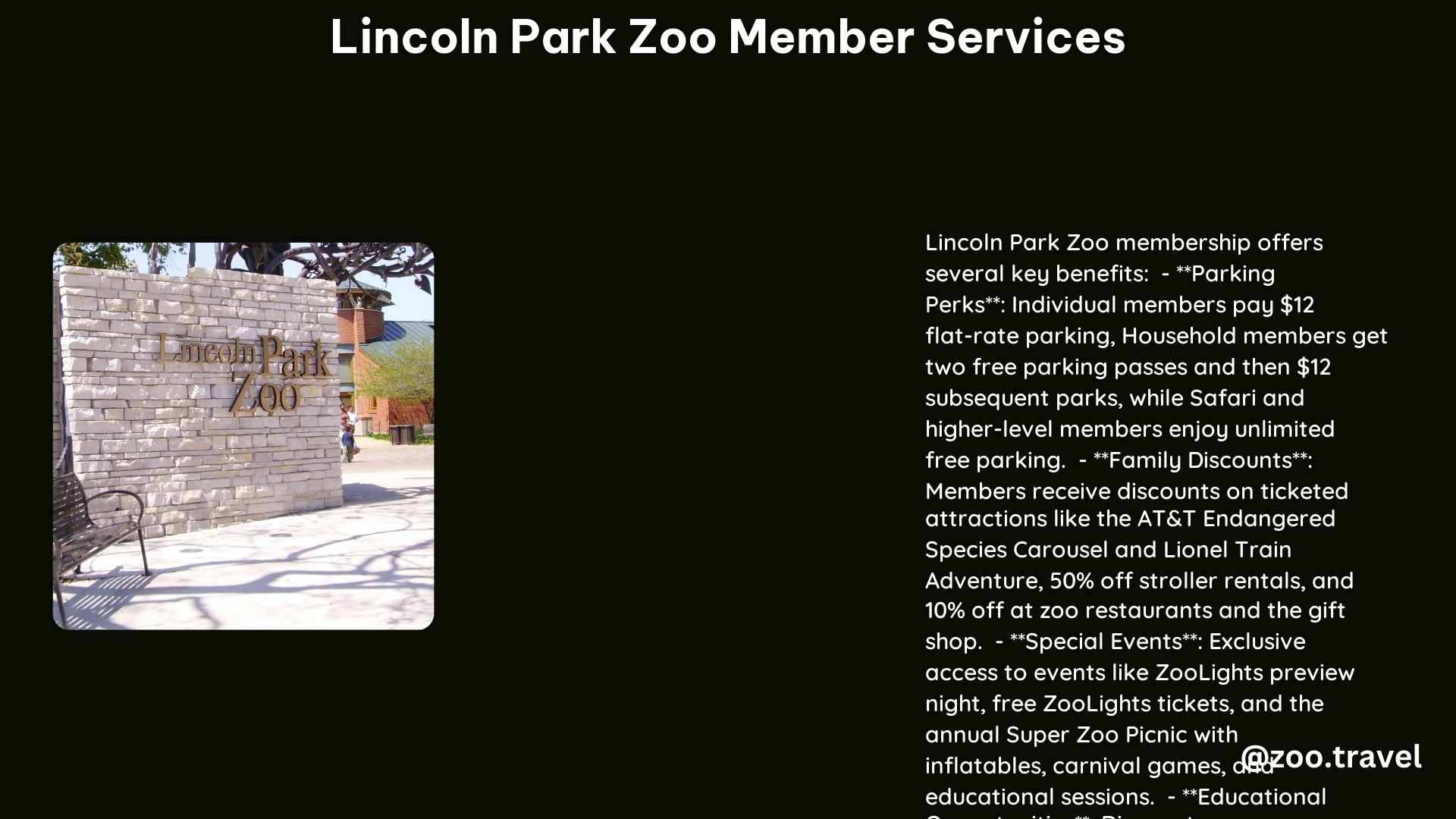 lincoln park zoo member services