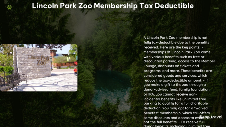 lincoln park zoo membership tax deductible